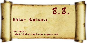 Bátor Barbara névjegykártya